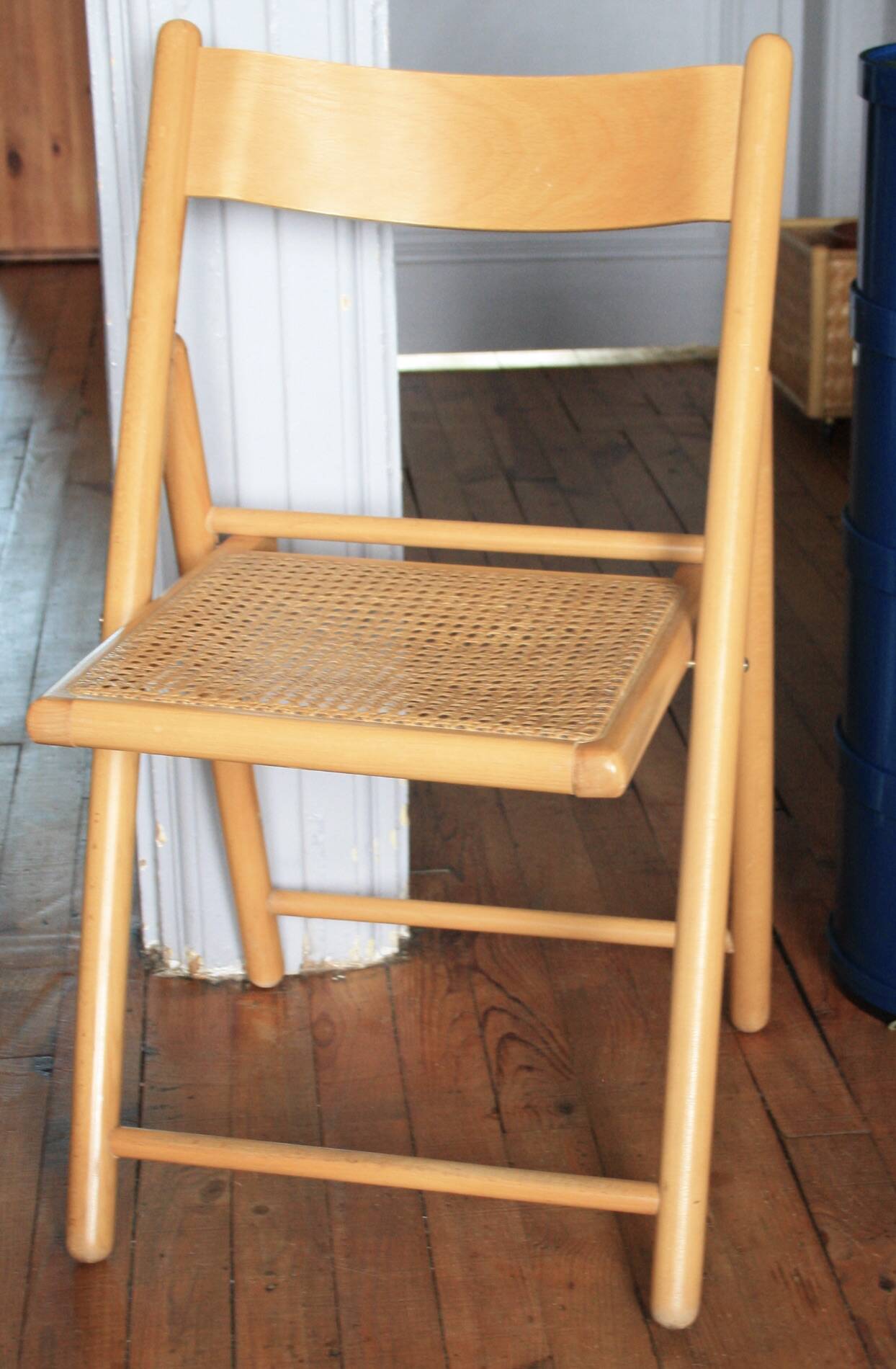 Chaise cannée pliante Habitat années 80