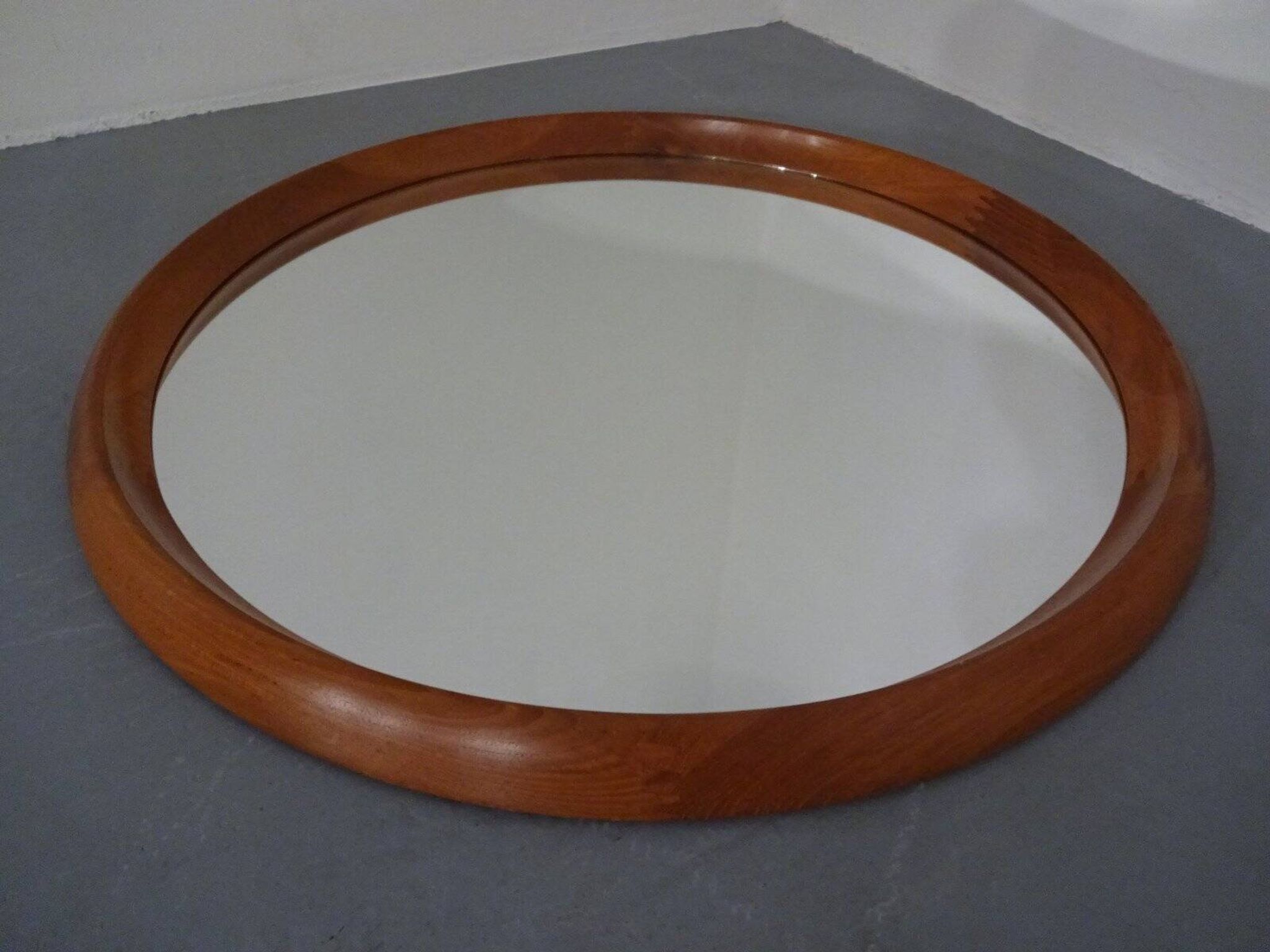 Large teak mirror by Bernhard Pedersen for Viby J. Møbelfabrik, Denmark, 1960s.