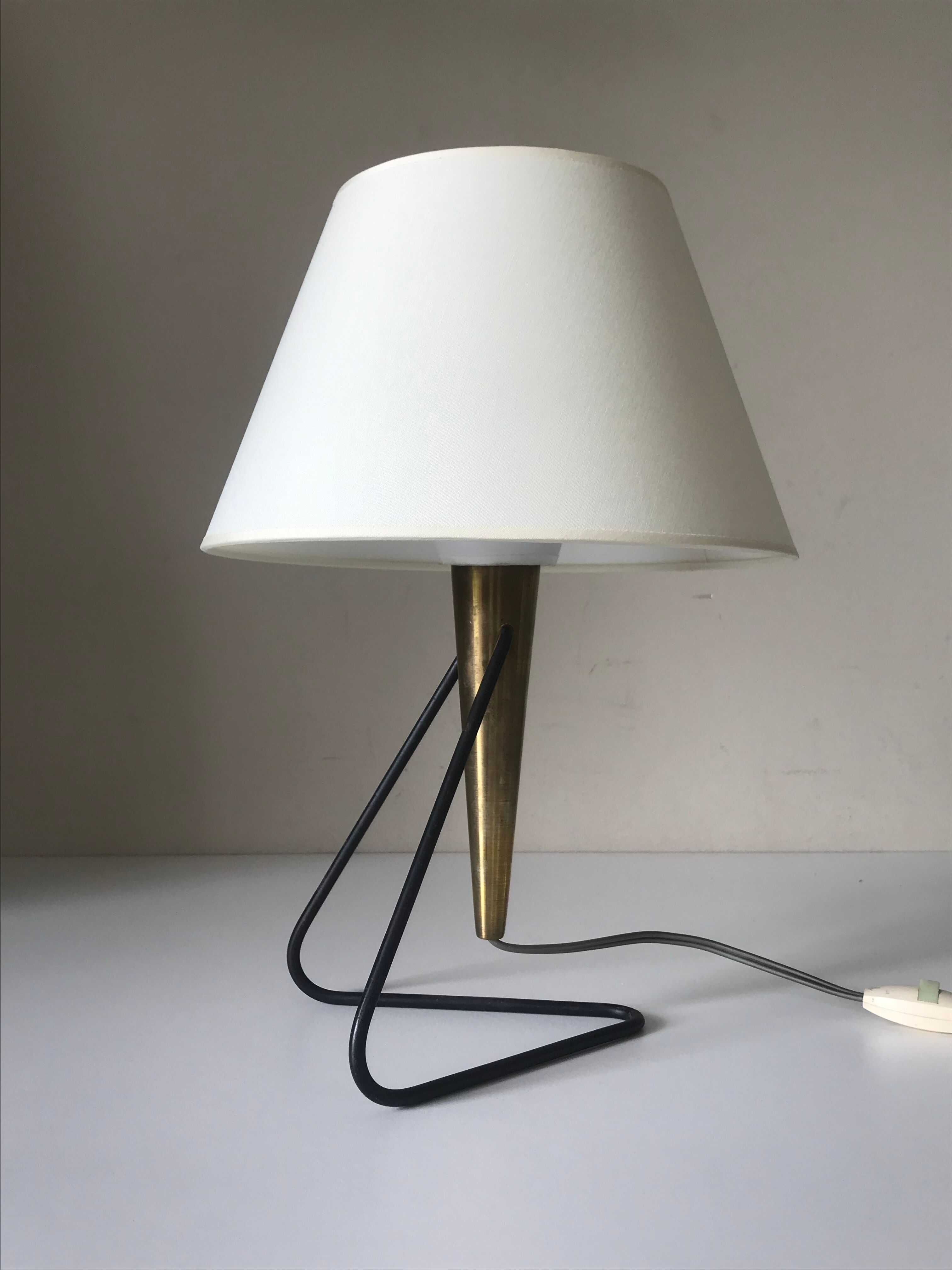 Lampe métal et laiton design 1960