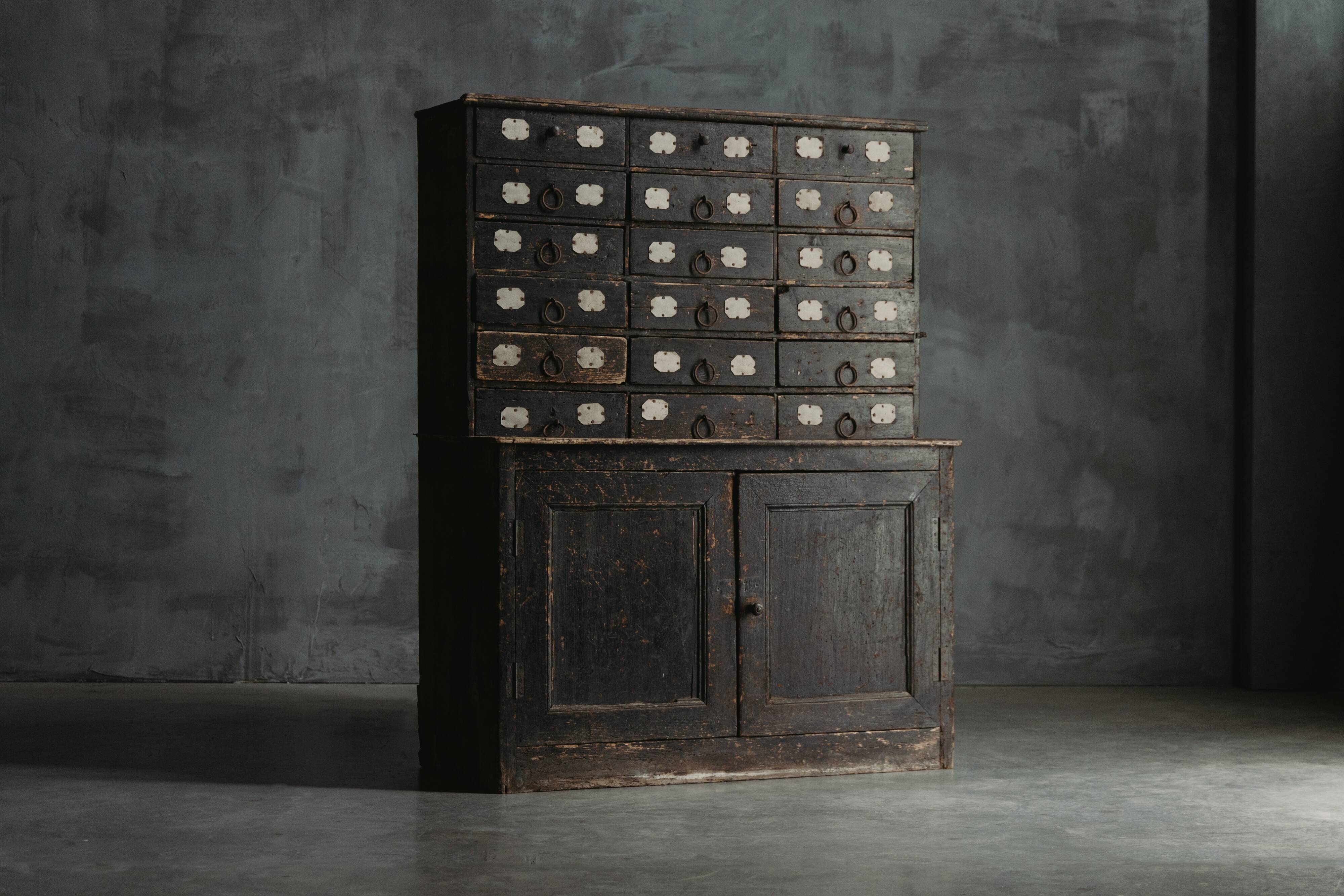Travail Populaire Apothecary Cabinet, France, 19th Century
