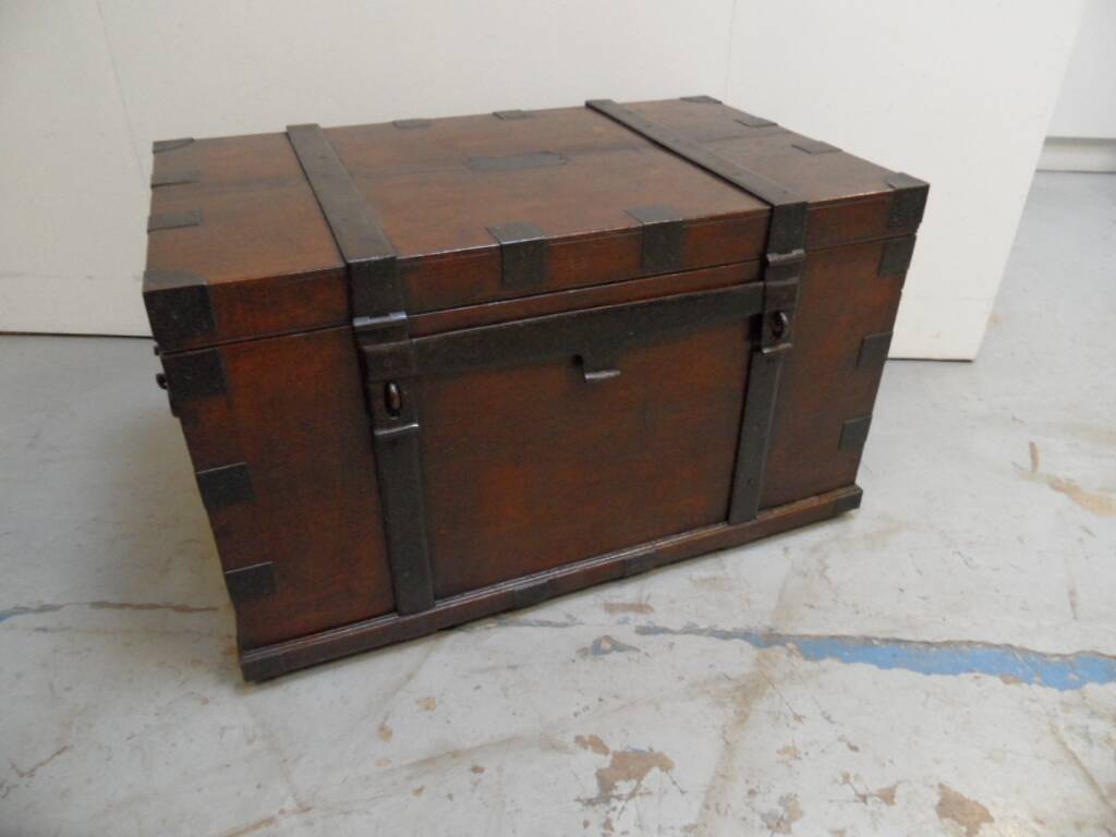 Antique wooden travel  chest