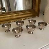 Lot de 6 coquetiers en métal argenté