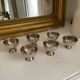 Set of 6 silver-plated metal egg cups