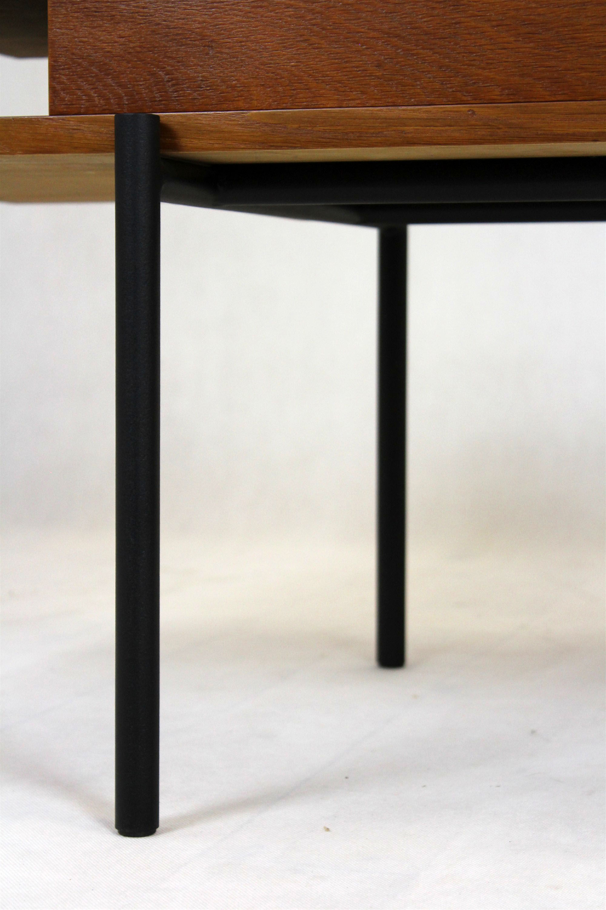 Oak coffee table with a glass top from Onv olomouc, 1970s