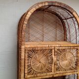 Vintage rattan bookcase