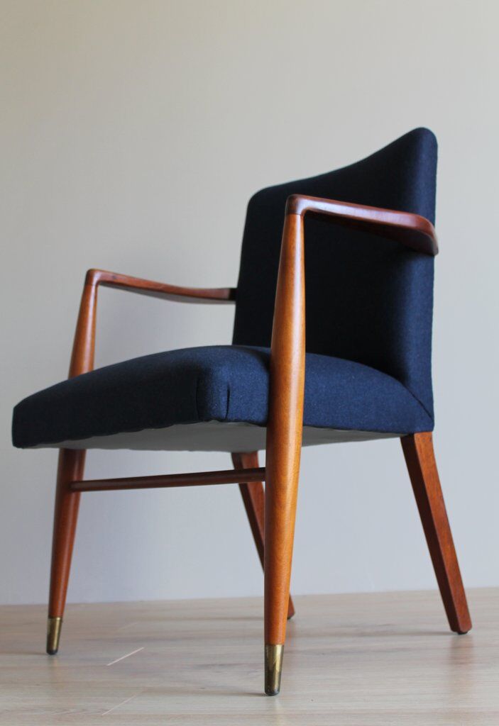 Scandinavian 60's navy blue armchair