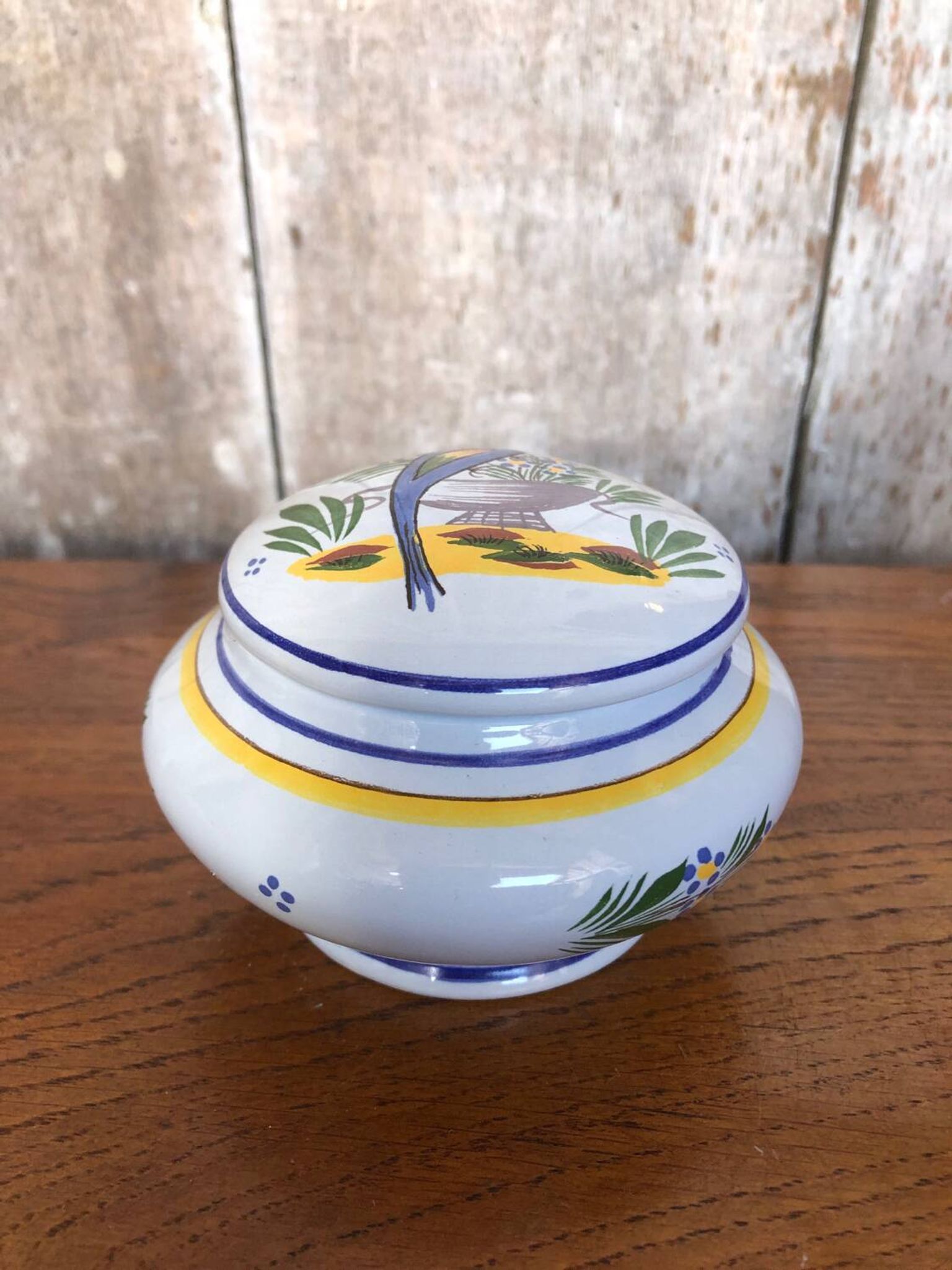 Old quimper henriot ceramic jewelry box decor vintage flowers