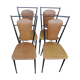 Set of 4 vintage brown leatherette chairs