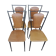 Set of 4 vintage brown leatherette chairs