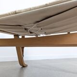 Fauteuil danois avec sangles en toile et cuir, XXe siècle