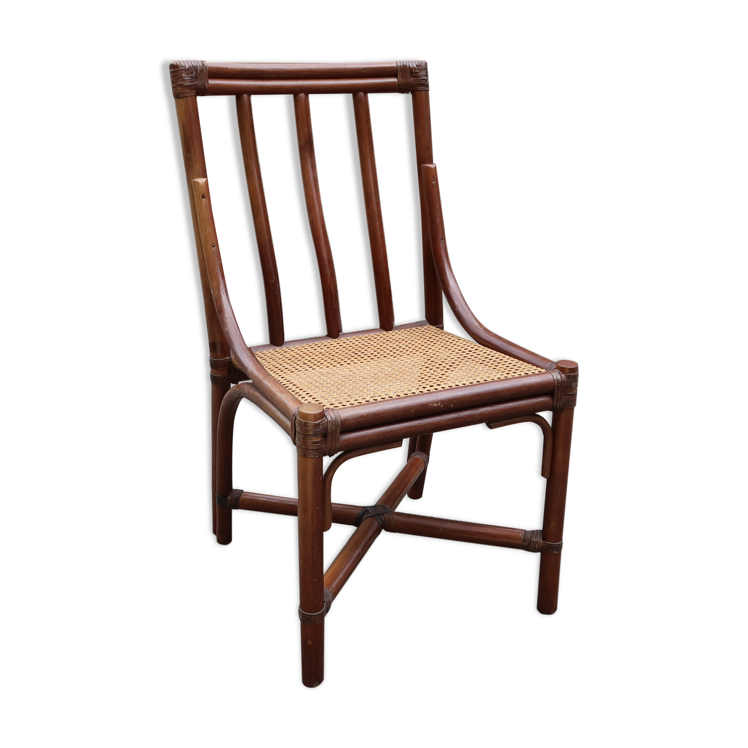 Office chair mc guire in bamboo and seat in cannage