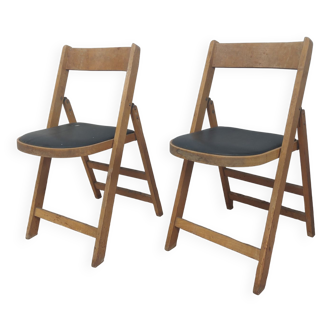 Paire de chaises pliante benchairs années 50