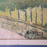 Landscape, pastel. Commune of Ispoure. Robert Delétang. 1945.