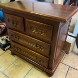 Beautiful solid wood art deco 4 drawer chest of drawers