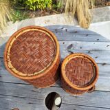 Pair of rattan planters