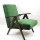Vintage var green structural velvet easy chair, 1970s