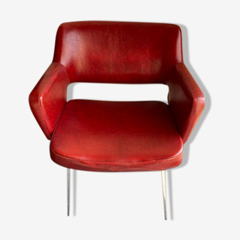 Red armchair 60s in skai