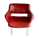 Red armchair 60s in skai
