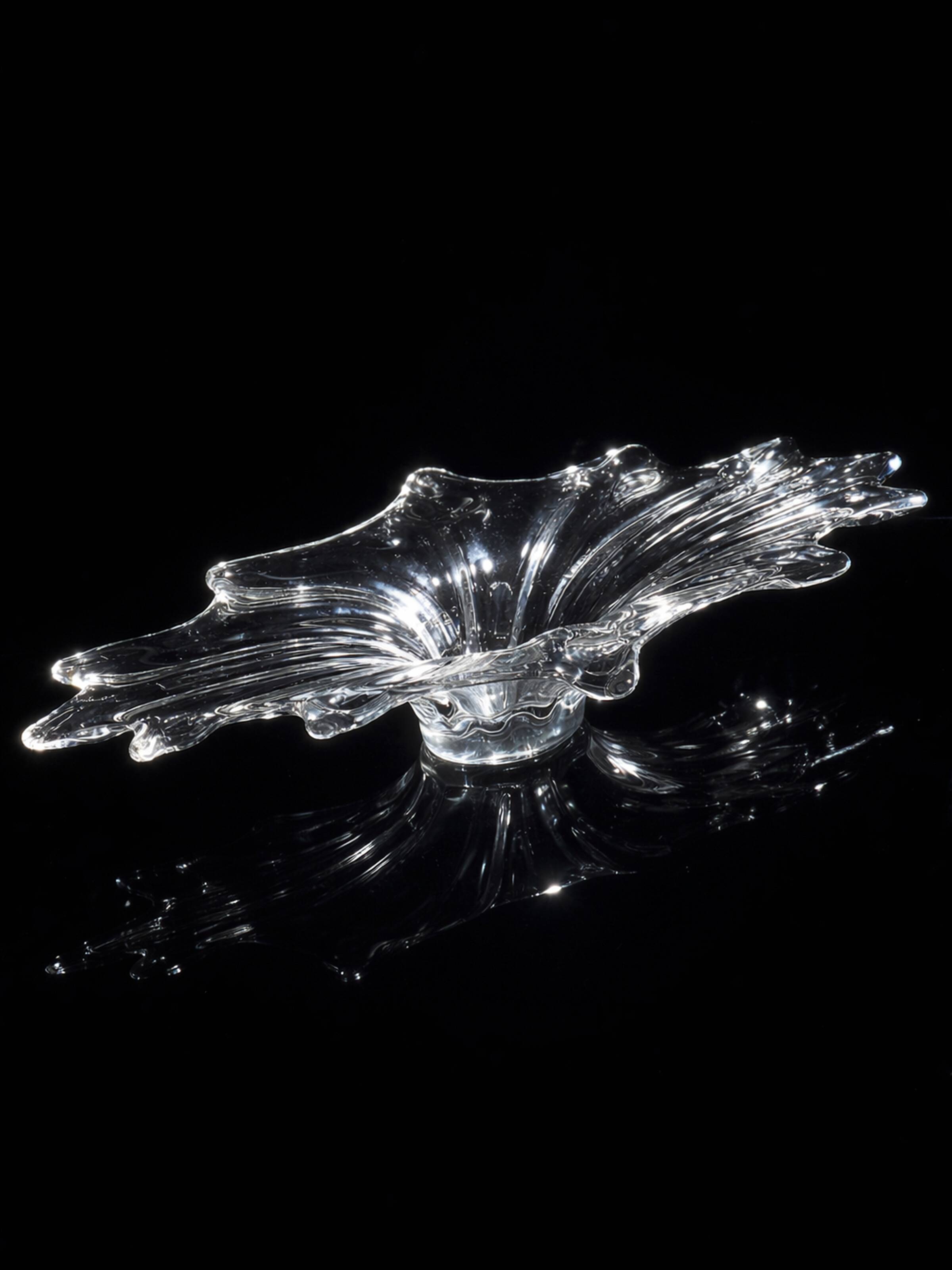 Large Murano Crystal Glass Centerpiece Bowl