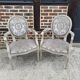 Pair of cabriole medallion armchairs in Louis XVI style
