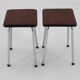 1970s Pair of Stools with Leatherette Upholstery ,Czechoslovakia
