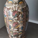 Vase iranien kadjar ancien balustre perse iznik faience émaillé polychrome xixe