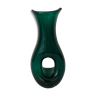 Green glass vase with hollow height 29 cm