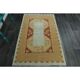 1970s Vintage Turkish Oushak Handmade Wool Cotton Orange Area Rug  116x178