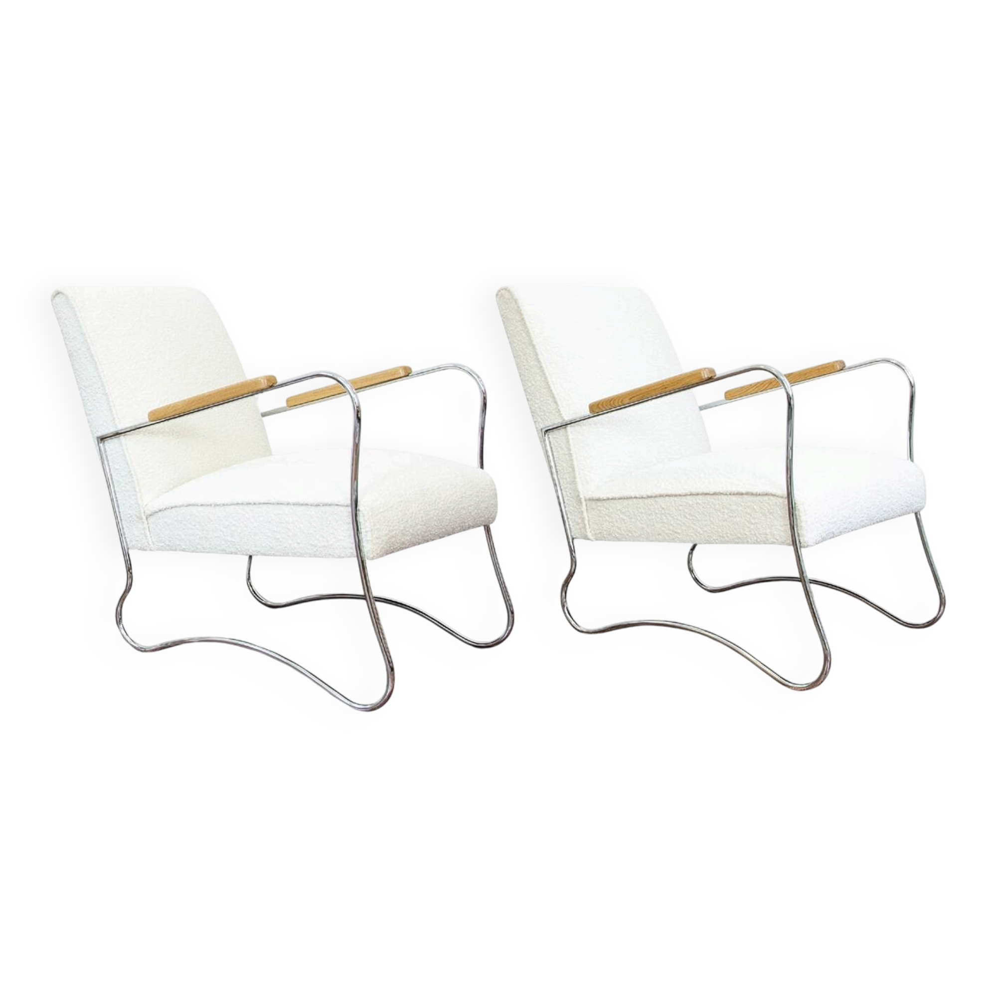 Metal Armchairs by Wschód, 1950s, Poland, Set Of 2