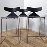 Set of 3 Saya bar stools, Arper