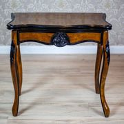 Table de jeu en noyer Louis Philippe antique, années 1890.