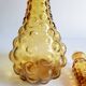 Italian carafe amber yellow glass vintage bubbles