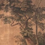 Large old tapestry in a solid wood frame.