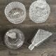 Pair of crystal-style cut glass bottles – retro/vintage dressing table