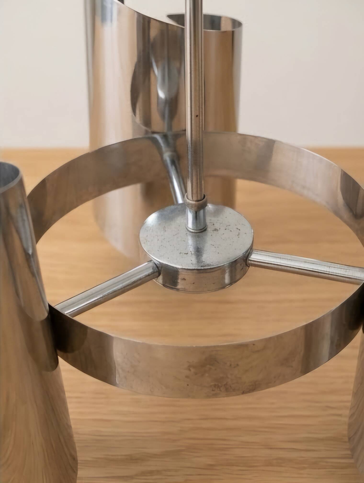 Chrome Vintage Pendant Light - 70s Space Age Design