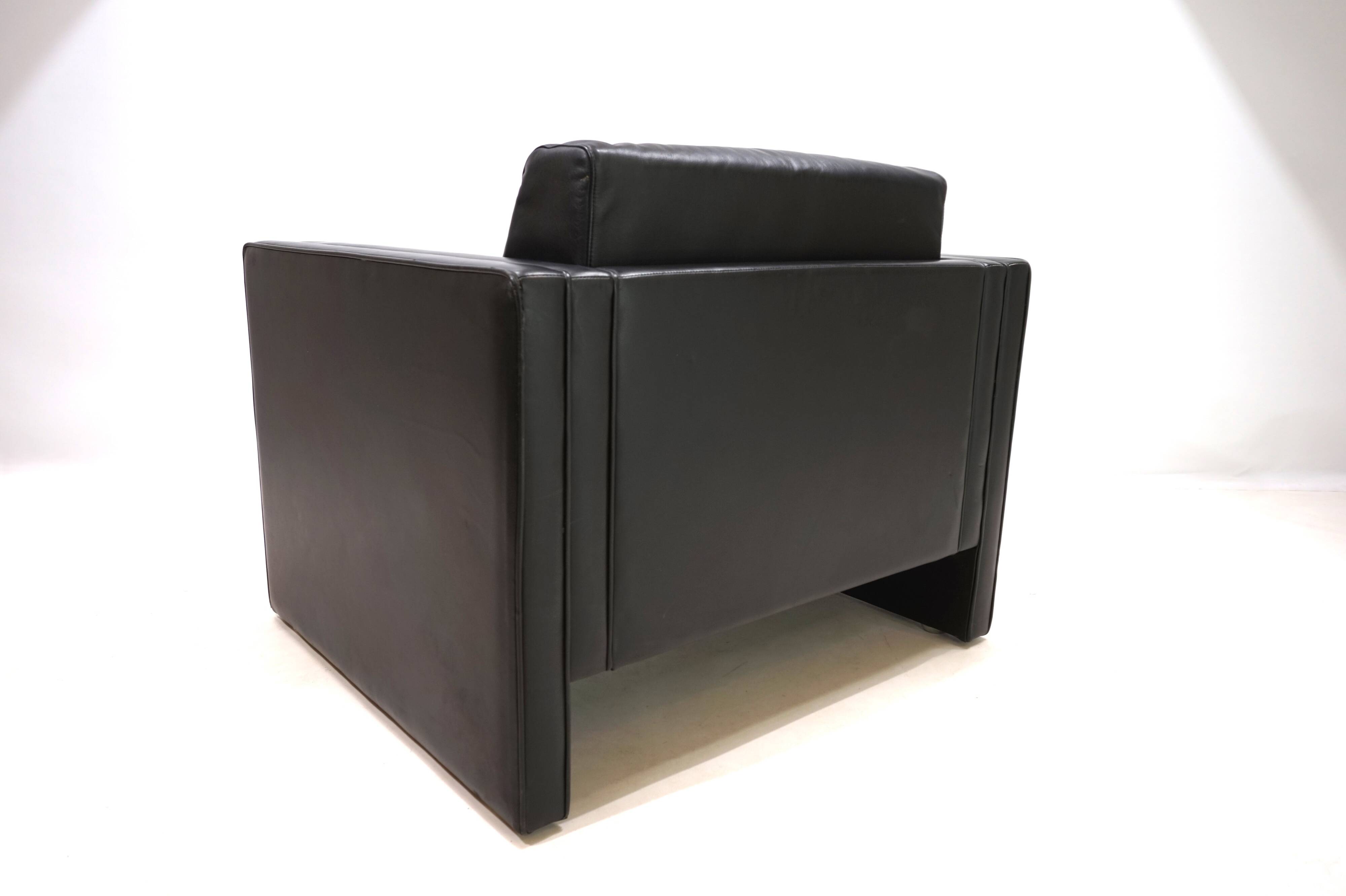 Fauteuil en cuir Knoll Studio Line par Jürgen Lange, 1970