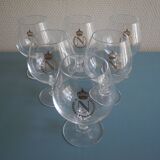 set of 6 cognac liqueur crystal glasses Napoleon old crystal glasses