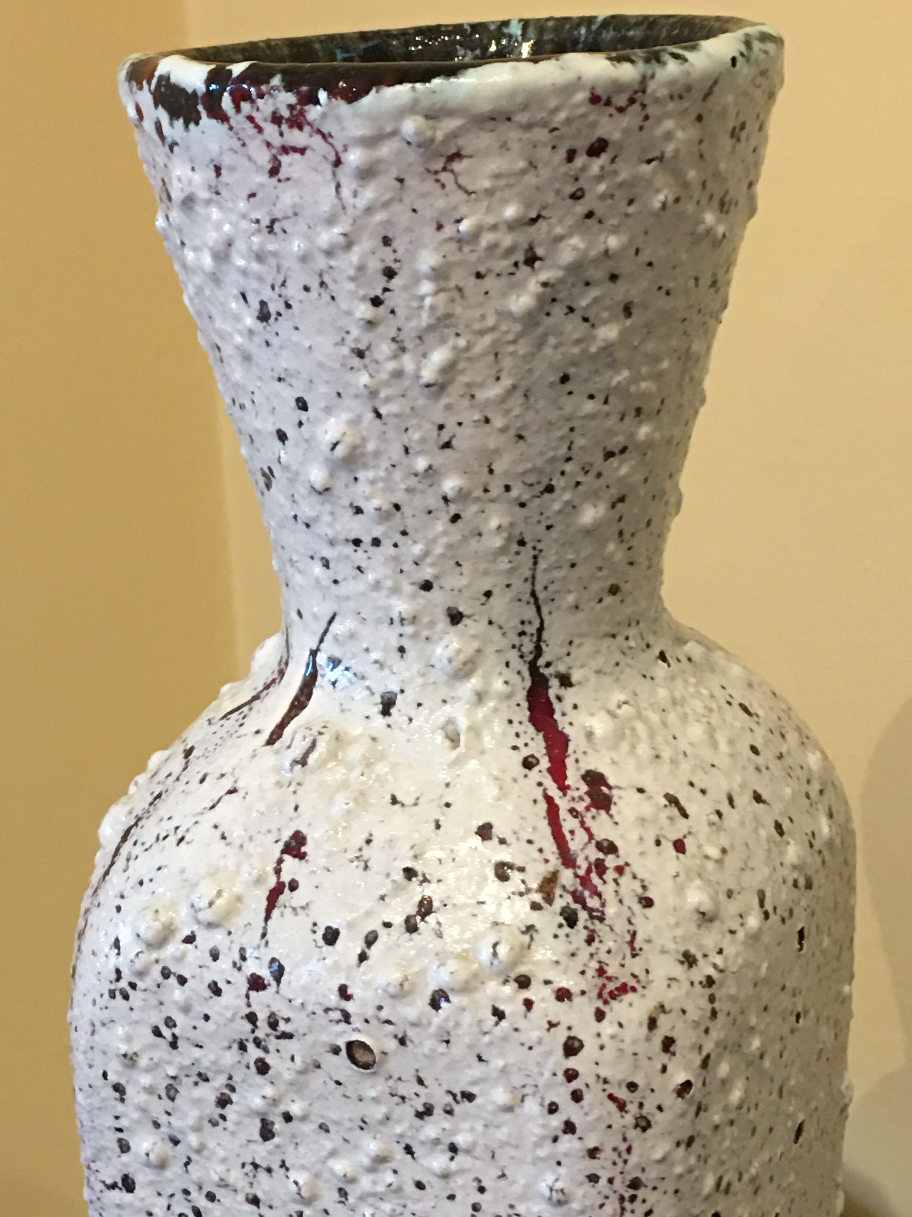 Enamel sandstone cut-out vase