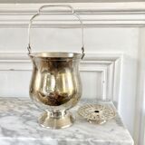 Silver metal ice bucket