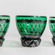 Vintage Murano Green Glass Liqueur Set with Hand-Painted Silver Decor – Decanter and Four Glasses, Italy, 1930s