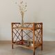 Bamboo and rattan shelf side table by Audoux and Minnet 1950s