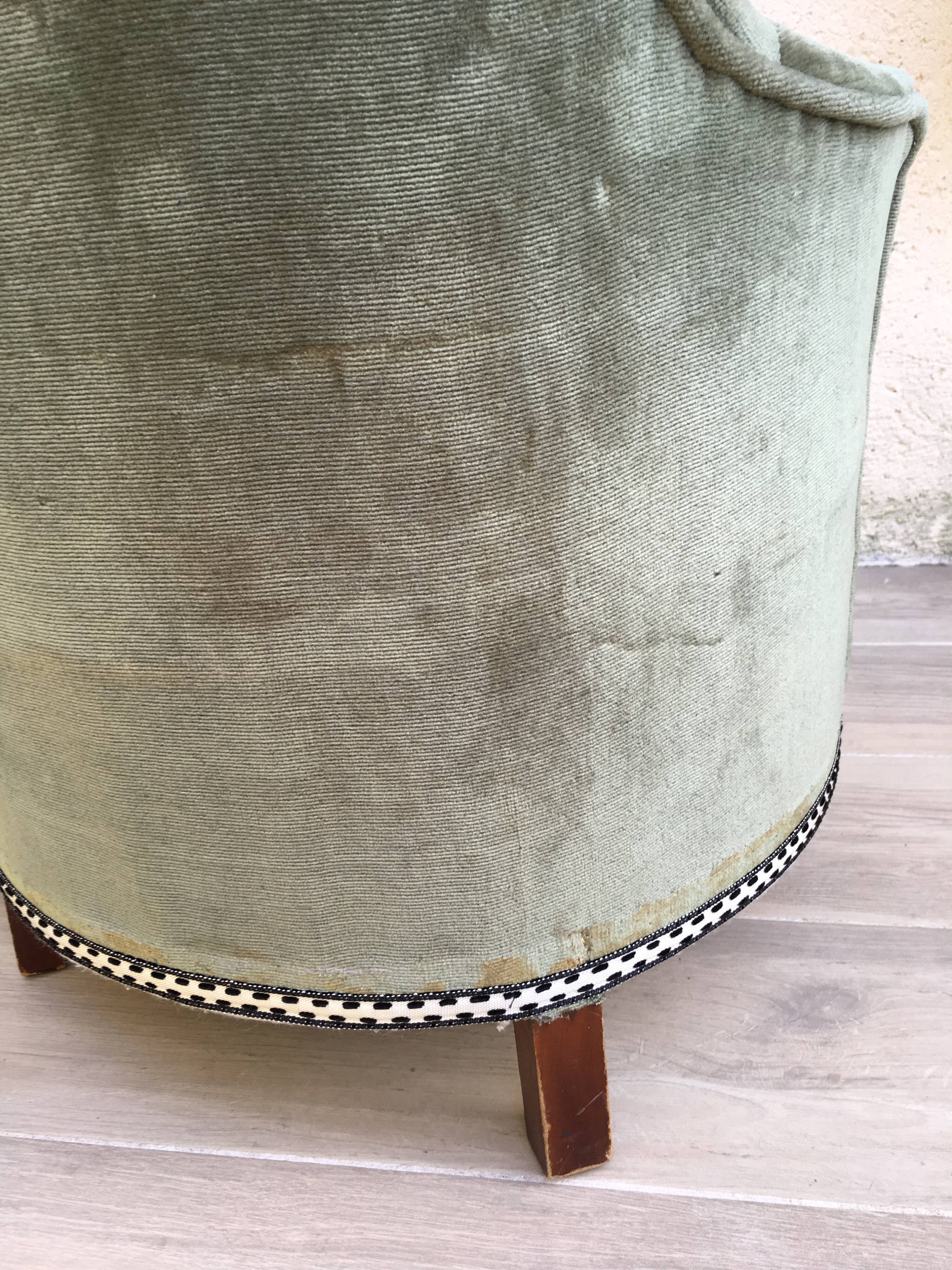 Velvet toad armchair