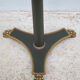 Brass and marble pedestal table with lion's paw, tripod hot water bottle table, empire style
