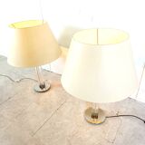 Pair of vintage large lucite table lamps, 1970s