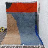 Tapis en laine pure motifs colorés taille 100 x 200 cm