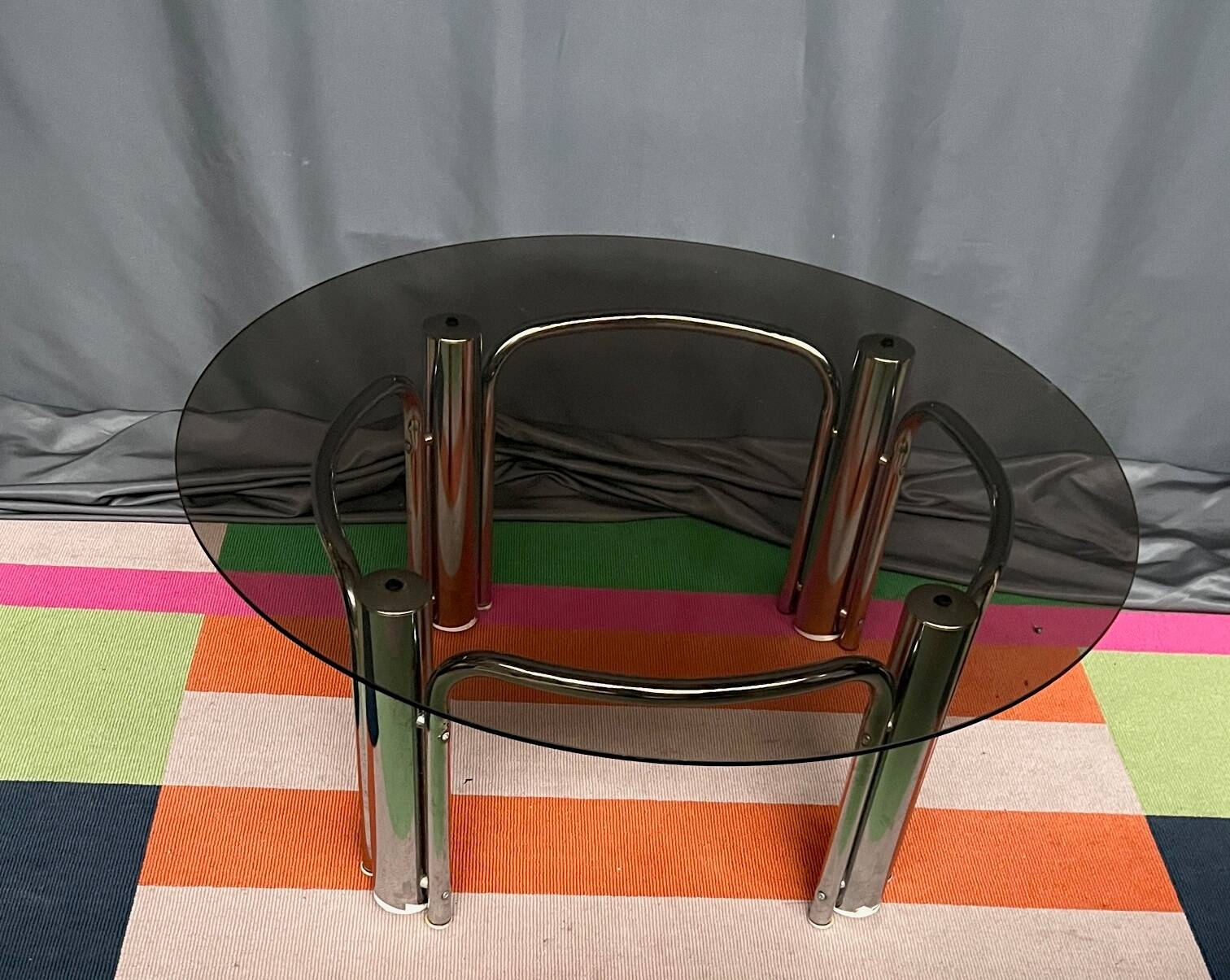 Vintage design coffee table. Chrome.