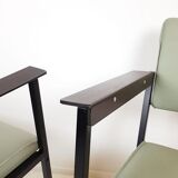 Set de 2 fauteuils en simili cuir vert menthe