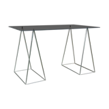 Steel wire desk and smoked glass tray