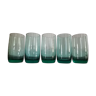 Set of 5 glasses of water/orangeade vintage emerald green