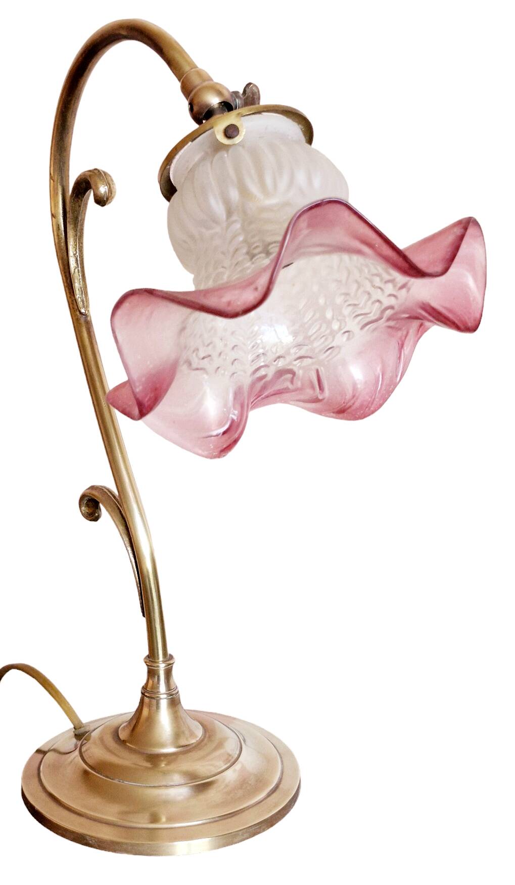 Pink tulip brass lamp